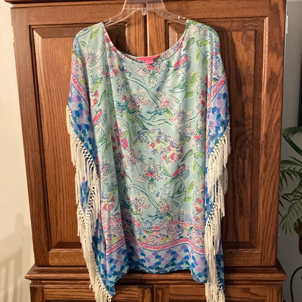 Lilly Pulitzer Ginette Cover Up in Bali Blue